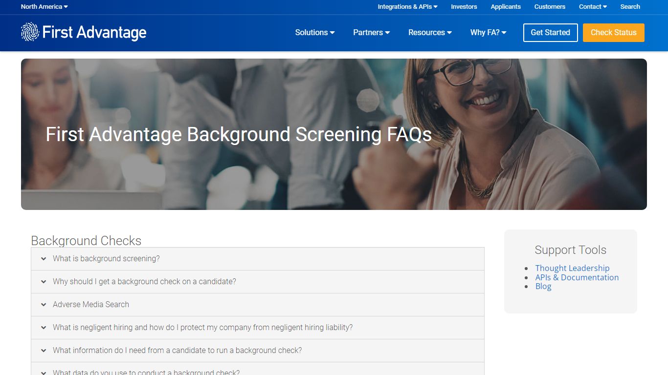 First Advantage Background Screening FAQs - North America