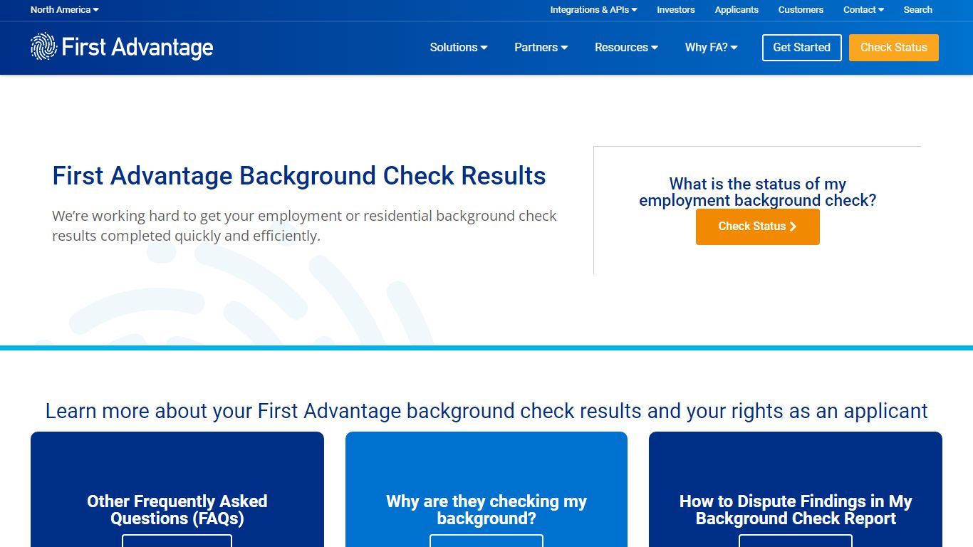 Applicant Background Check Results | First Advantage